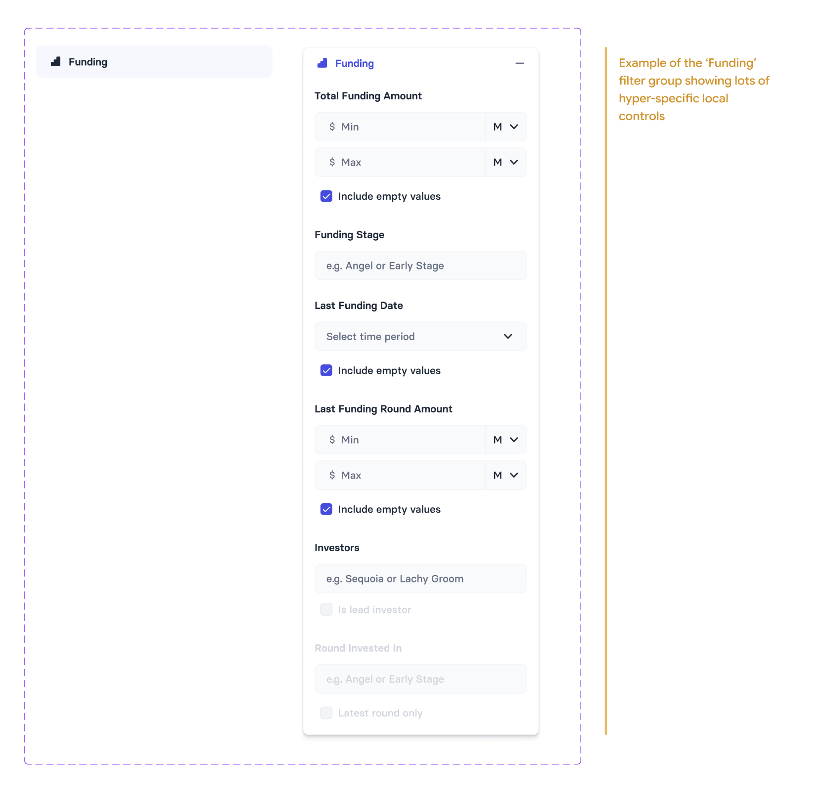 Filter group showing local decision-making