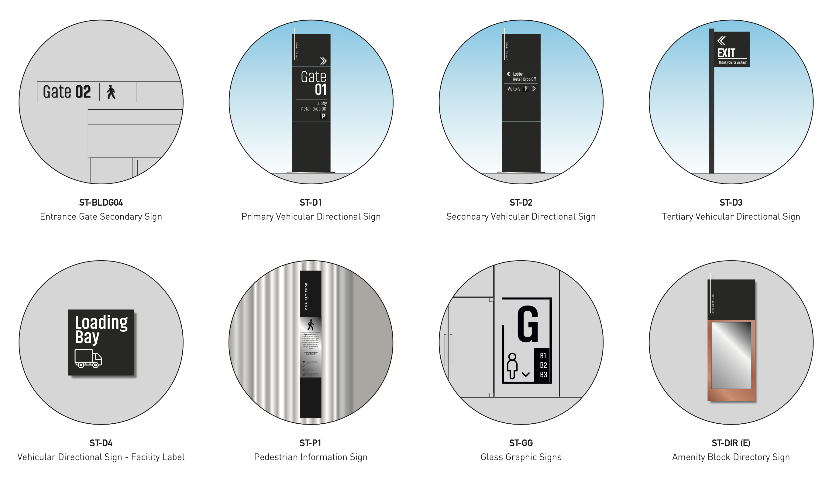 Sign family — site & exterior